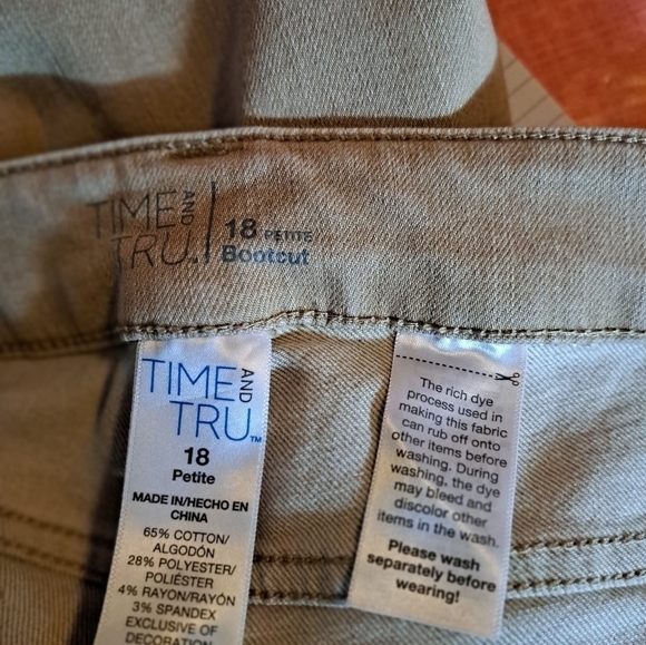Time and true 18 petite  bootcut tan jeans - Picture 7 of 7